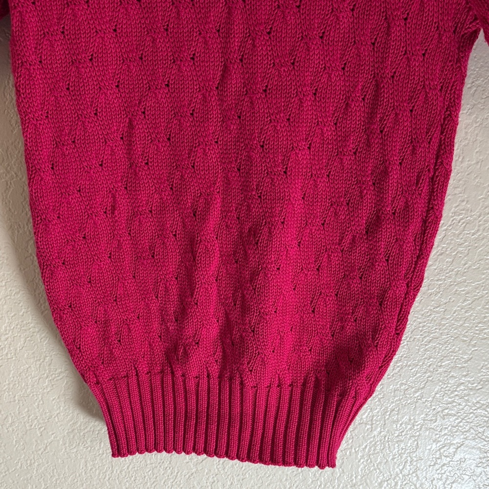 Vintage Classic Pink/fuchsia Cable Knit Sweater - Picture 5 of 12